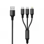 USB kabelis 2GO 797153 1.5m USB B USB C/Micro-USB B/Lightning Melns