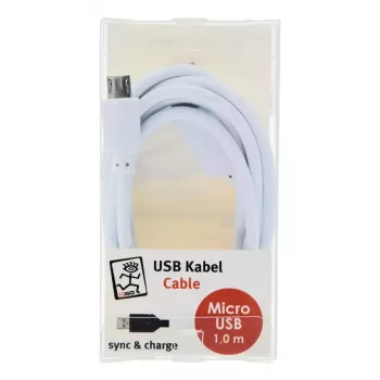 USB kabelis 2GO 795202 1m USB B Micro-USB B Balts