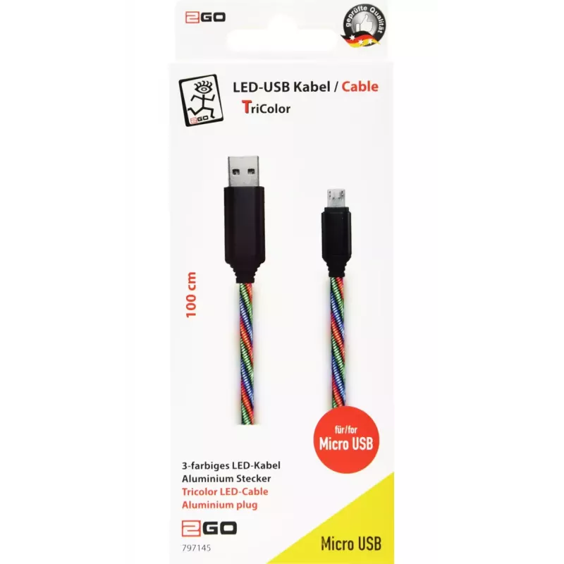 USB kabelis 2GO 797145 1 m USB B Micro-USB B Daudzkrāsu