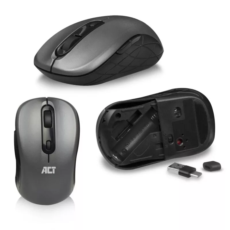 ACT bezvadu tastatūras un peles komplekts, USB-C/USB-A kombinētais uztvērējs (QWERTY/US izkārtojums)
