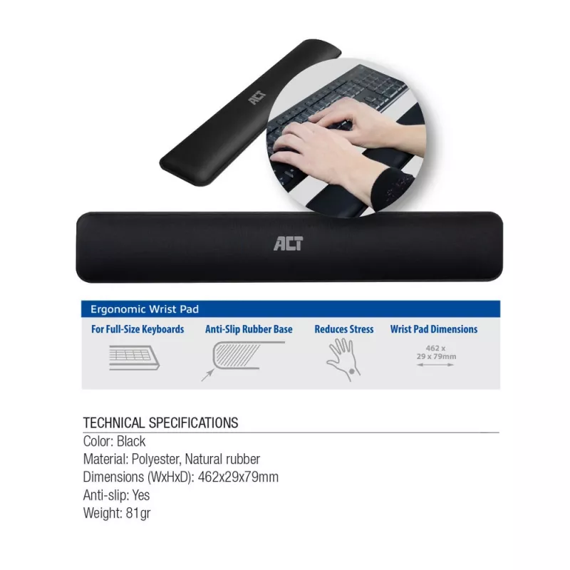 ACT Ergonomic wrist pad for keyboards