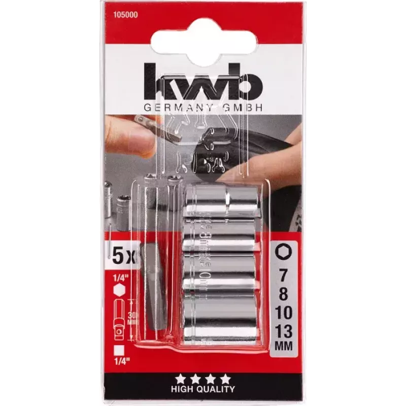 Skrūvgrieža uzgaļa turētājs KWB 105000 hroma-vanādija tērauds 25.4 / 4 mm