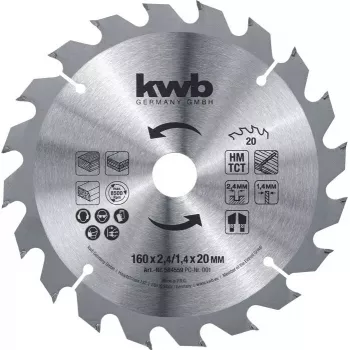 Riņķveida zāģa asmens KWB 587859 21 cm Urbuma diametrs 3 cm Laminātam MDF