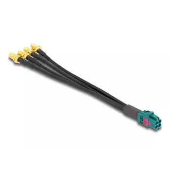 DeLOCK 90143 Koaksiālais kabelis 0,2 m Mini FAKRA Z 4 x SMA Melns