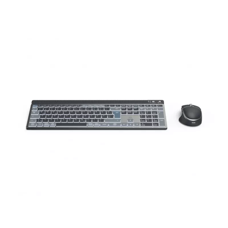 Hama WKM-750 tastatūra, pele iekļauta Mājai/Birojam Bluetooth QWERTZ vācu Antracīts, Melns, Zils