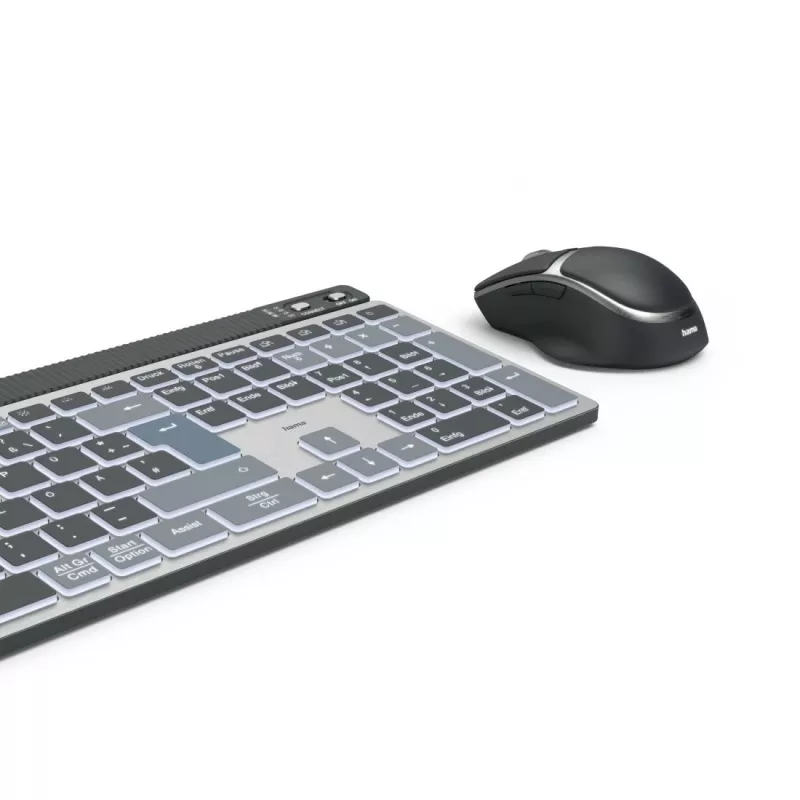 Hama WKM-750 tastatūra, pele iekļauta Mājai/Birojam Bluetooth QWERTZ vācu Antracīts, Melns, Zils
