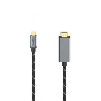Hama 00200509 HDMI kabelis 1,5 m HDMI Type A (Standard) USB Type-C Melns