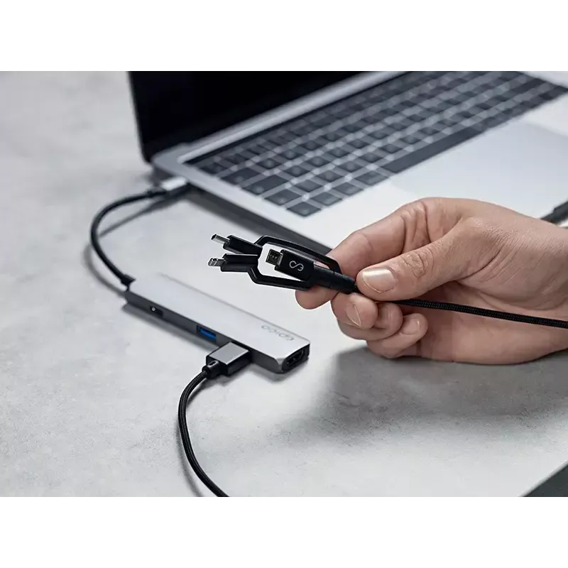 USB A uz USB C / Mikro-USB B / Lightning 3-in-1 kabelis 1,2 m Epico