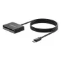 Manhattan USB-C kontaktu viedkaršu lasītājs ar MicroSD slotu, USB Type-C vīrišķais uz kontaktu lasītāja saskarni un microSDXC, atbalsta Windows, macOS un Linux, nolasa SIM kartes ar adapteri, kabelis 1 m, melns, trīs gadu garantija