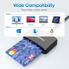 Manhattan USB-C kontaktu viedkaršu lasītājs ar MicroSD slotu, USB Type-C vīrišķais uz kontaktu lasītāja saskarni un microSDXC, atbalsta Windows, macOS un Linux, nolasa SIM kartes ar adapteri, kabelis 1 m, melns, trīs gadu garantija