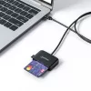 Manhattan USB-C kontaktu viedkaršu lasītājs ar MicroSD slotu, USB Type-C vīrišķais uz kontaktu lasītāja saskarni un microSDXC, atbalsta Windows, macOS un Linux, nolasa SIM kartes ar adapteri, kabelis 1 m, melns, trīs gadu garantija