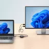 Manhattan 1080p bezvadu HDMI displeja prezentācijas komplekts, 2-daļu komplekts ar HDMI uztvērēju un HDMI raidītāja sargspraudni, lai bezvadu režīmā rādītu video signālu no klēpjdatora/planšetdatora/viedtālruņa uz HDMI televizora vai projektora, melns