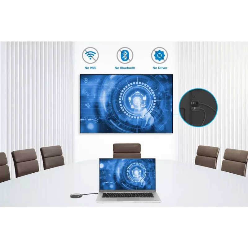 Manhattan 1080p bezvadu HDMI displeja prezentācijas komplekts, 2-daļu komplekts ar HDMI uztvērēju un HDMI raidītāja sargspraudni, lai bezvadu režīmā rādītu video signālu no klēpjdatora/planšetdatora/viedtālruņa uz HDMI televizora vai projektora, melns