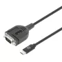 Manhattan USB-C uz seriālo interfeisu pārveidotāja kabelis, 1 m, spraudnis-spraudnis, seriālais interfeiss/RS232/COM/DB9, Prolific PL2303GT mikroshēma, melns kabelis, trīs gadu garantija