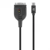 Manhattan USB-C uz seriālo interfeisu pārveidotāja kabelis, 1 m, spraudnis-spraudnis, seriālais interfeiss/RS232/COM/DB9, Prolific PL2303GT mikroshēma, melns kabelis, trīs gadu garantija