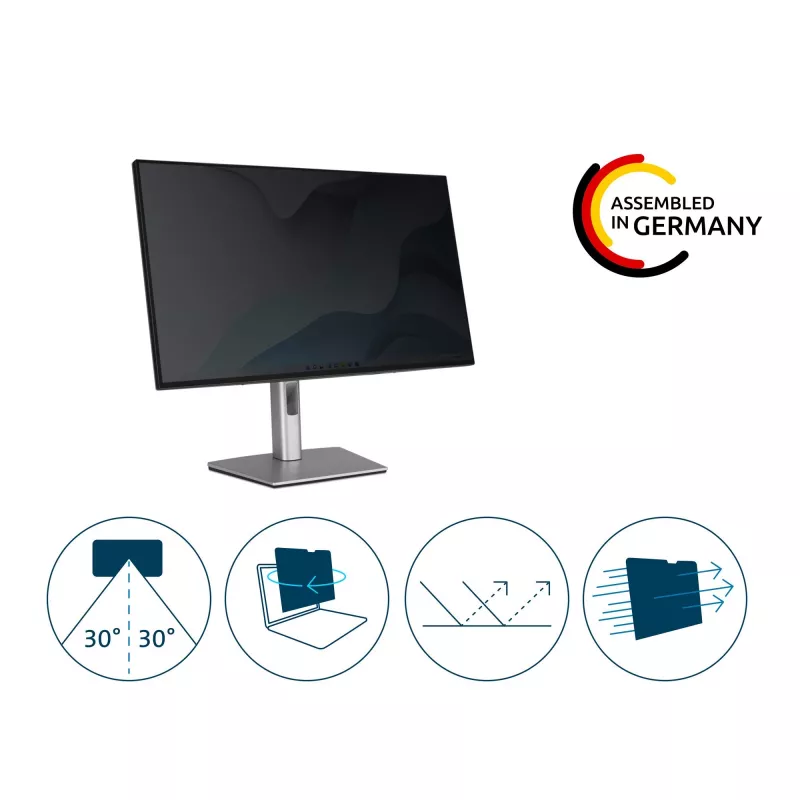 Kensington EQ privātuma ekrāna filtrs 23 collu monitoriem 16:9, 58,4 cm (23 collas), 16:9, monitors, bezrāmja displeja privātuma filtrs, 2H, pretzils, pretatspīduma, privātums