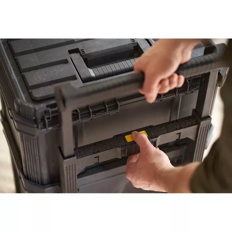 Ratiņu koferis Stanley STST83319-1 plastmasas melns dzeltens
