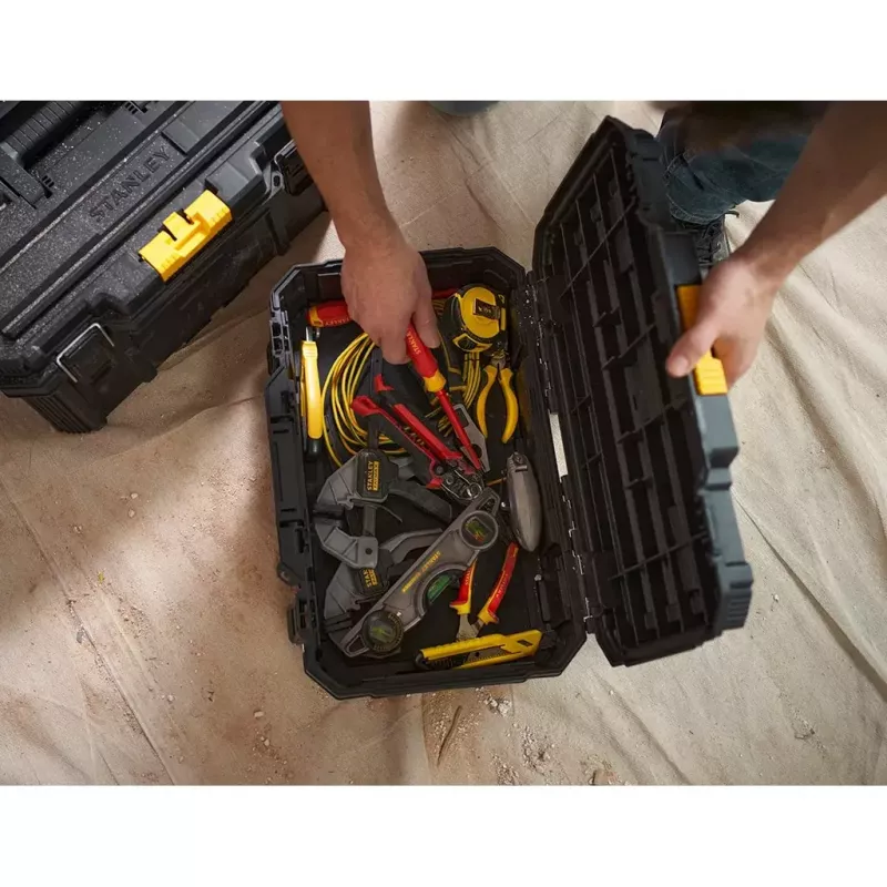 Ratiņu koferis Stanley STST83319-1 plastmasas melns dzeltens