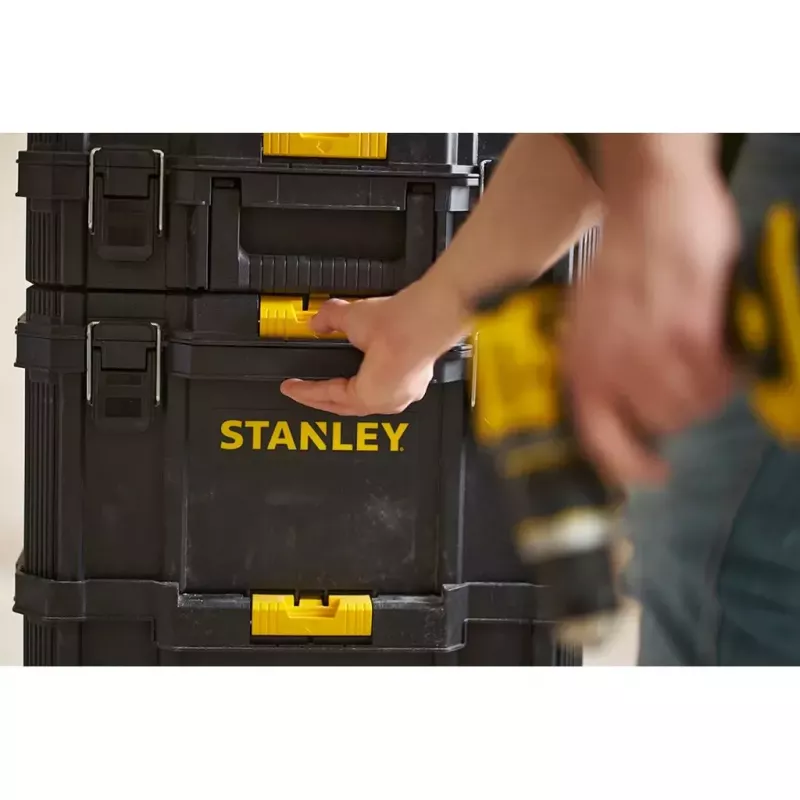 Ratiņu koferis Stanley STST83319-1 plastmasas melns dzeltens