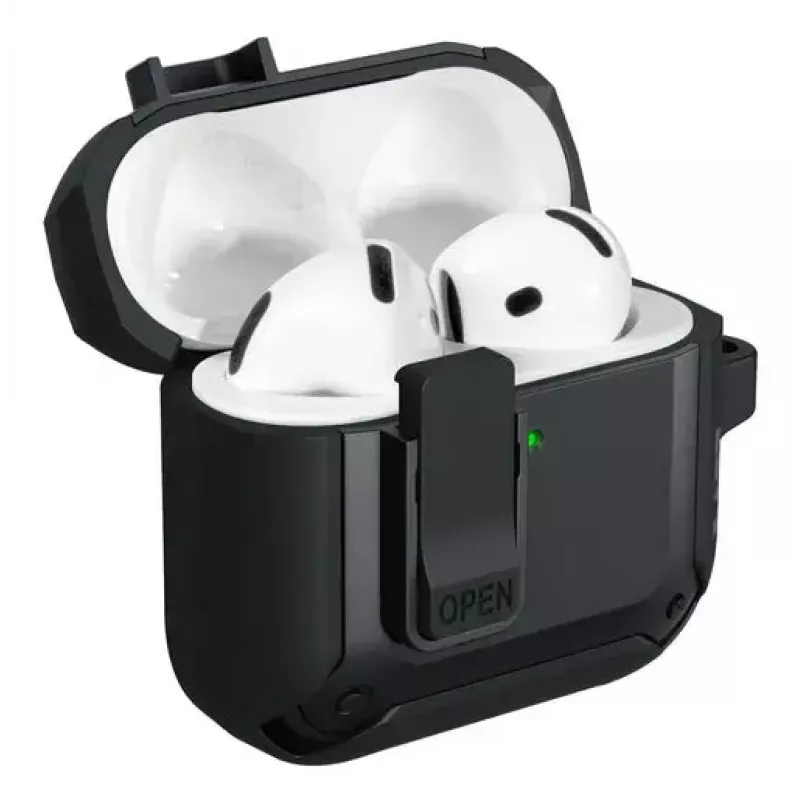Aizsargapvalks AirPods 4 LAUT ZENTRY — Polikarbonāts + TPU, Melns