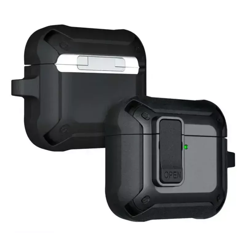 Aizsargapvalks AirPods 4 LAUT ZENTRY — Polikarbonāts + TPU, Melns