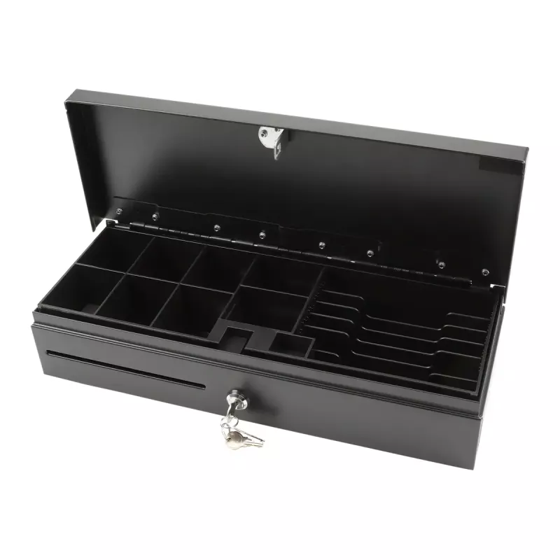 Olympia HS-170 tērauda melnā elektroniskā kases atvilktne 460x170x100 mm