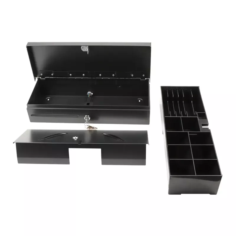 Olympia HS-170 tērauda melnā elektroniskā kases atvilktne 460x170x100 mm
