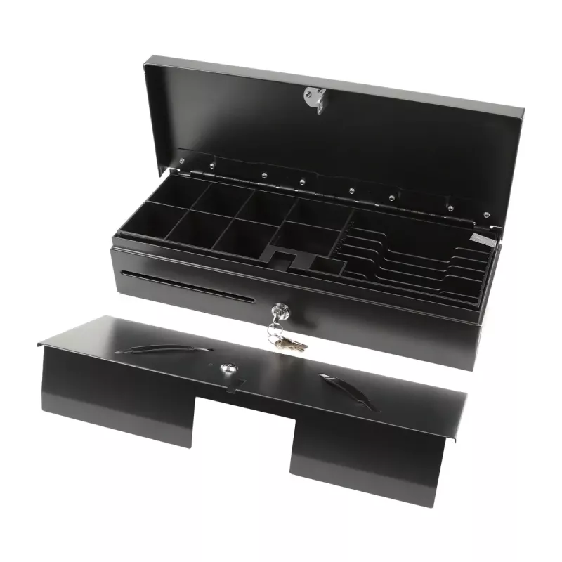 Olympia HS-170 tērauda melnā elektroniskā kases atvilktne 460x170x100 mm