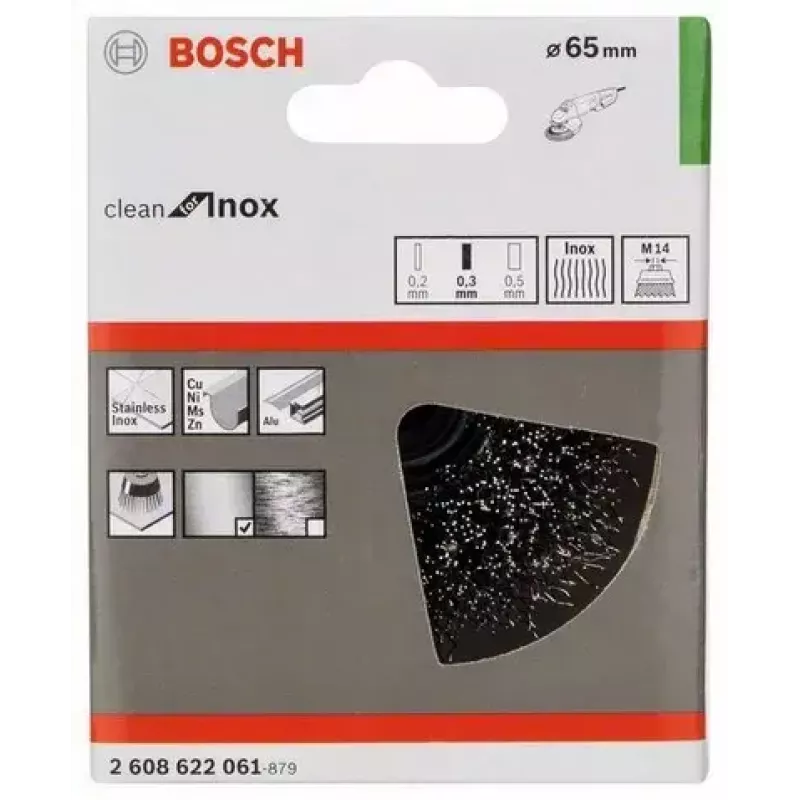 Kausveida birste Bosch 2 608 622 061 Diametrs 6,5 cm Stieples biezums 0,3 mm