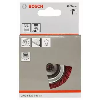 Bosch 2 608 622 051 stiepļu ritenis/stiepļu suka Kausveida suka 7,5 cm