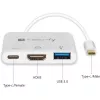 Techly IADAP USB31-HDMIPTY klēpjdatora dokstacija/portu replikators, vadu, USB 3.2 Gen 1 (3.1 Gen 1) Type-C, sudraba