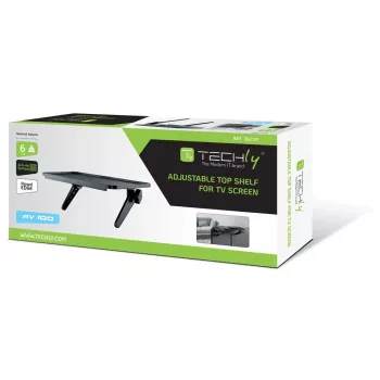 Techly ICA-DRS 902 AV iekārtu plaukts, melns, plastmasa