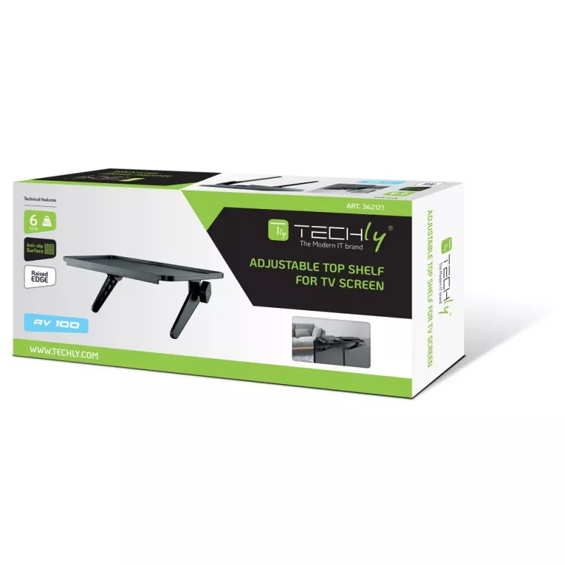 Techly ICA-DRS 902 AV iekārtu plaukts, melns, plastmasa