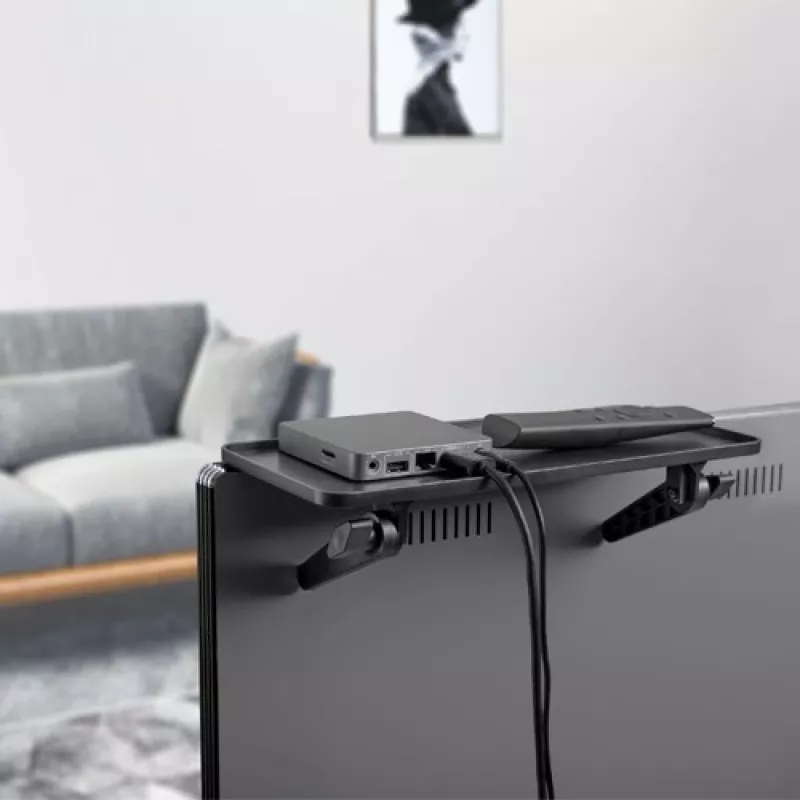 Techly ICA-DRS 902 AV iekārtu plaukts, melns, plastmasa
