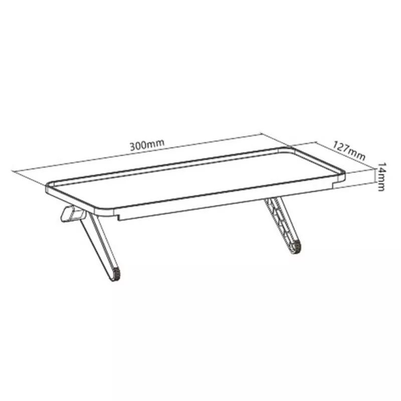 Techly ICA-DRS 902 AV iekārtu plaukts, melns, plastmasa