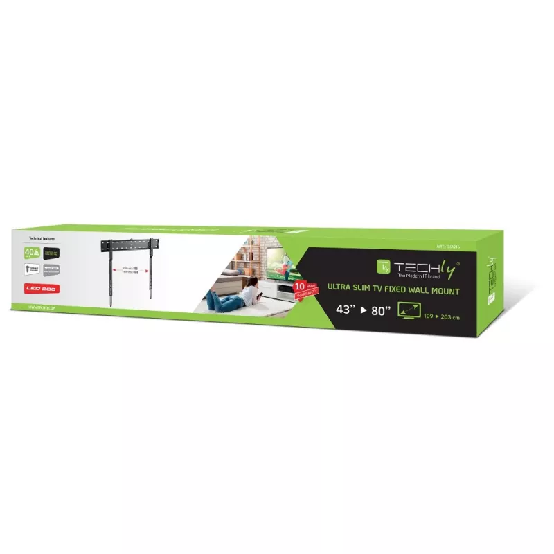 Techly ICA-PLB 736F TV stiprinājums/statīvs 2,03 m (80 collas) Melns