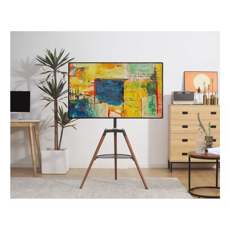 Techly ICA-TR58 TV stiprinājums/statīvs 165,1 cm (65 collas) Melns, Koks