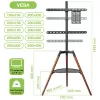 Techly ICA-TR58 TV stiprinājums/statīvs 165,1 cm (65 collas) Melns, Koks