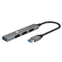 Techly IUSB32-HUB4A-3U2SLS klēpjdatora dokstacija/portu replikators vadu USB 3.2 Gen 1 (3.1 Gen 1) Type-A pelēks