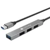 Techly IUSB32-HUB4A-3U2SLS klēpjdatora dokstacija/portu replikators vadu USB 3.2 Gen 1 (3.1 Gen 1) Type-A pelēks