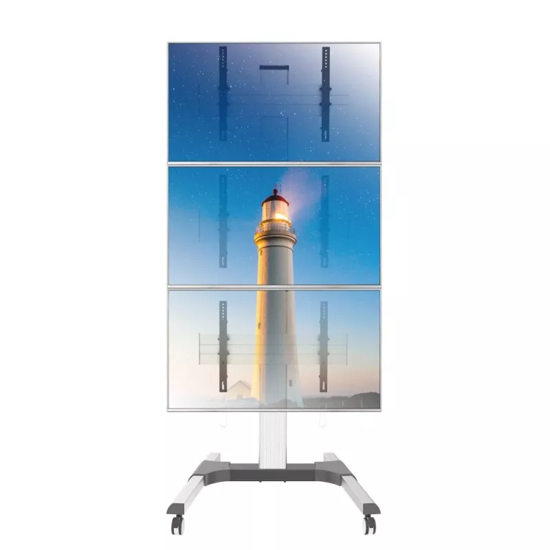 Techly grīdas statīvs 3 LCD/LED televizoriem 32-55 collas video sienai