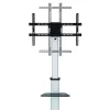 Techly grīdas statīvs ar plauktu un ratiņiem televizoram LCD/LED 37-86 collas, 200 x 200 mm, 600 x 400 mm, -10 - 5°, 180°, alumīnijs, plastmasa, tērauds, melna, pelēka