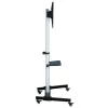 Techly grīdas statīvs ar plauktu un ratiņiem televizoram LCD/LED 37-86 collas, 200 x 200 mm, 600 x 400 mm, -10 - 5°, 180°, alumīnijs, plastmasa, tērauds, melna, pelēka