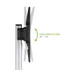 Techly grīdas statīvs ar plauktu un ratiņiem televizoram LCD/LED 37-86 collas, 200 x 200 mm, 600 x 400 mm, -10 - 5°, 180°, alumīnijs, plastmasa, tērauds, melna, pelēka