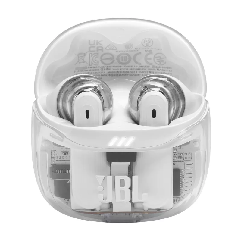 Austiņas JBL Tune Flex 2 Ghost Edition — True Wireless (TWS) ievietojamās, Bluetooth, 20–20000 Hz, Baltas