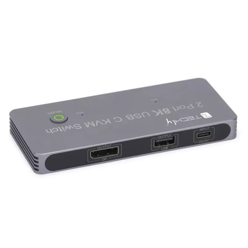 Techly IDATA KVM-DPC8K KVM slēdzis pelēks
