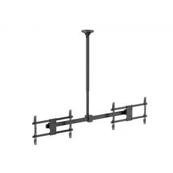 Griestu stiprinājums diviem ekrāniem EQUIP 32 collas–60 collas (VESA 200x200–600x400, maks. 80 kg, grozāms ±180°), melns