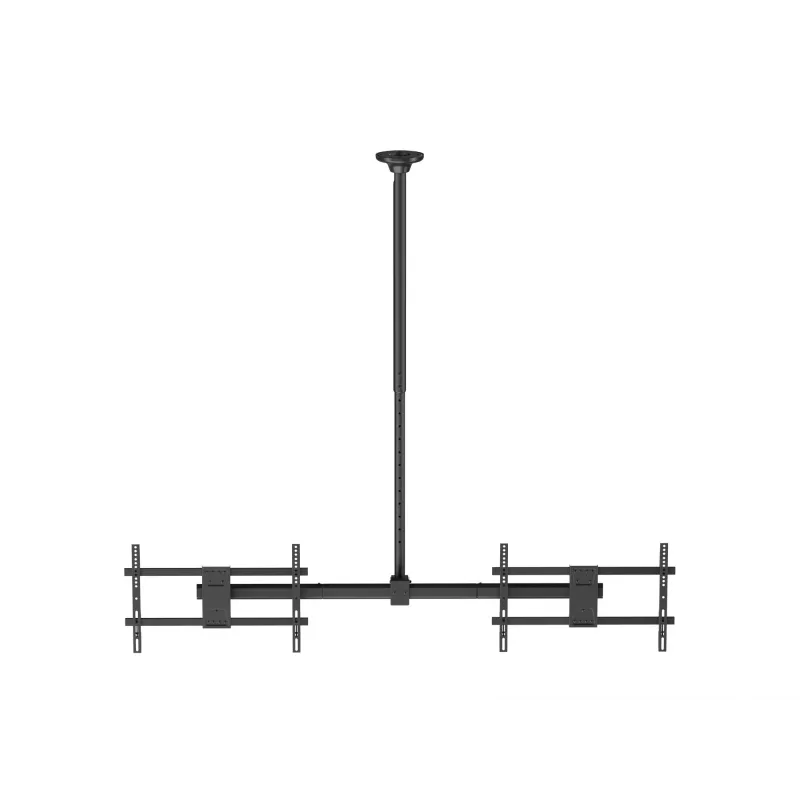 Griestu stiprinājums diviem ekrāniem EQUIP 32 collas–60 collas (VESA 200x200–600x400, maks. 80 kg, grozāms ±180°), melns
