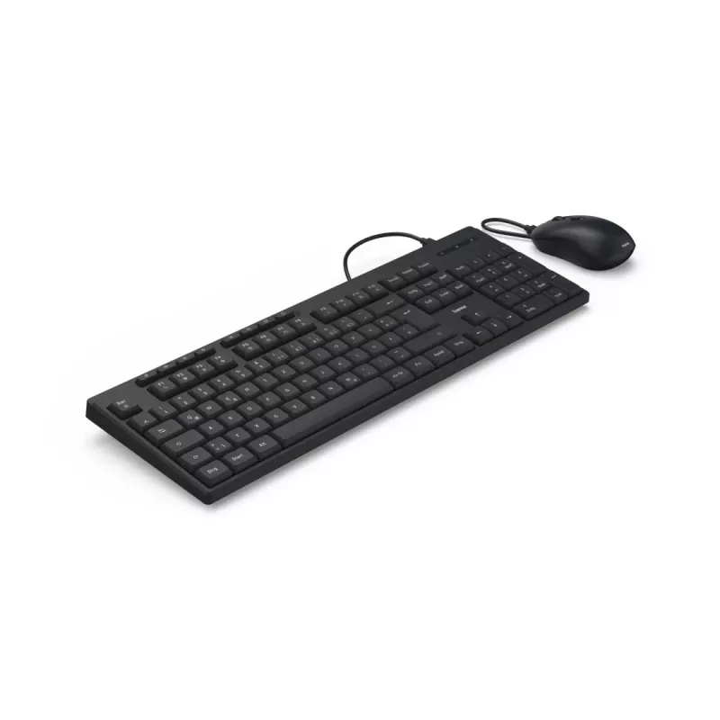 Hama CKM-200 tastatūra ar peli mājām/birojam USB QWERTZ vācu melna