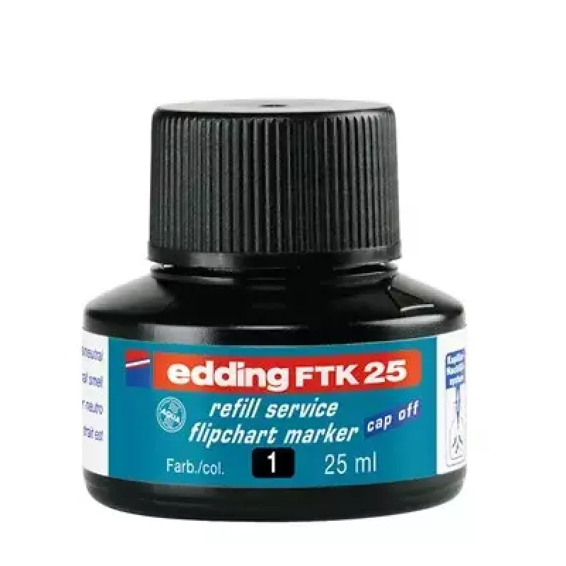 Markieru uzpilde Edding ED-FTK25-001, melna tinte, 25 ml, 1 gab.